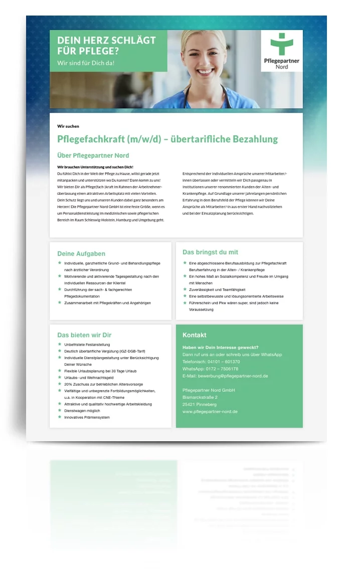 Pflegepartner Nord Stellenanzeige