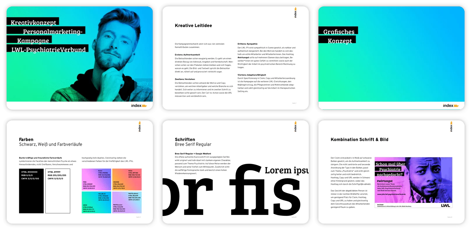 Seitenauszüge des Kreativkonzeptes