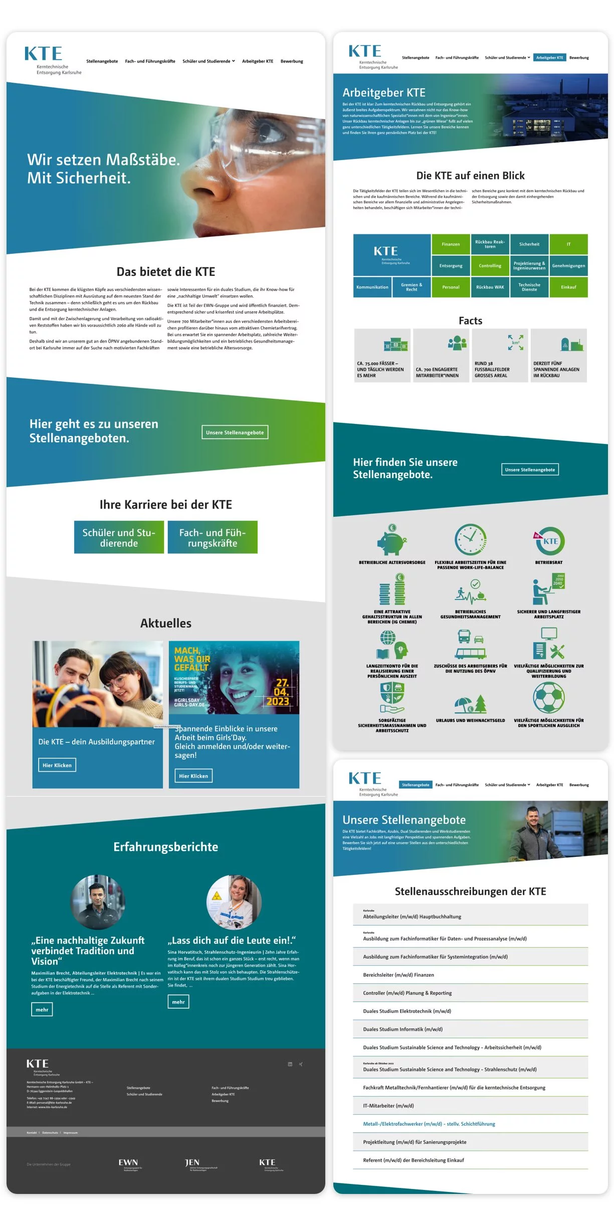 Karriere-Website der Kerntechnischen Versorgung Karlsruhe (KTE)