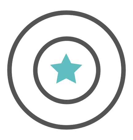 Icon Kreis mit Stern in der Mitte