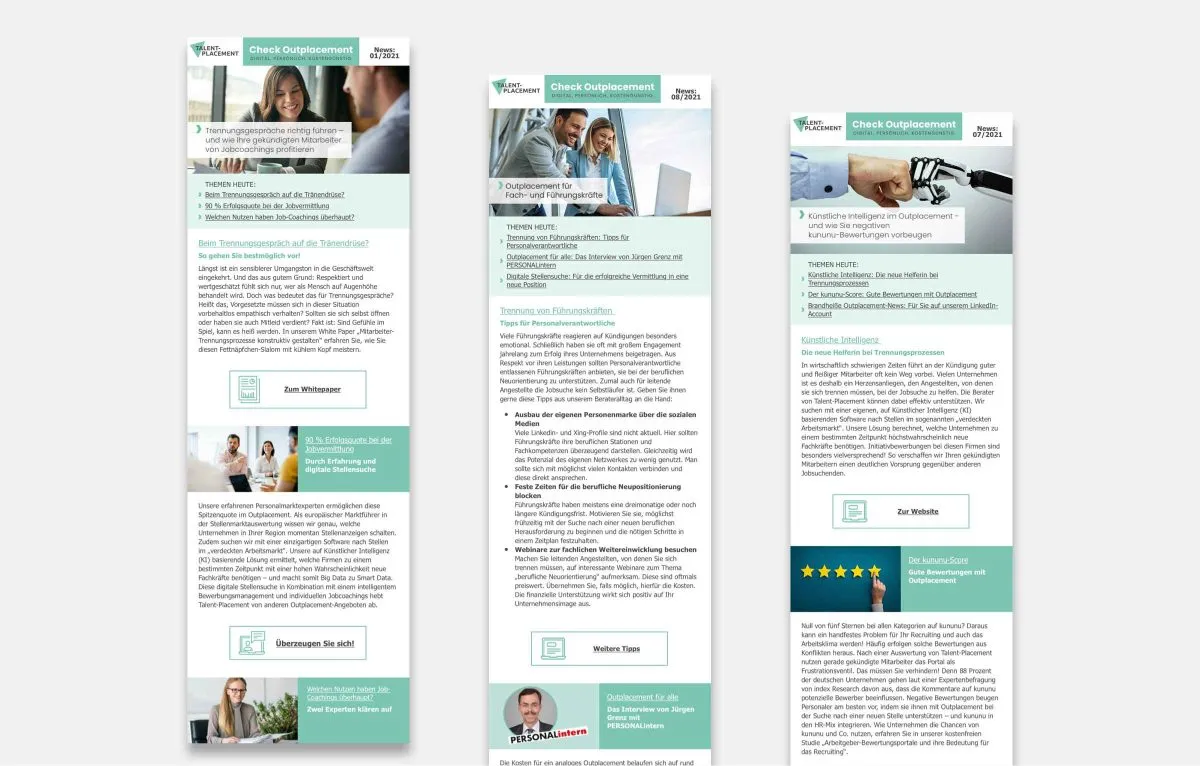 Talentplacement Newsletter Beispiel Check Outplacement