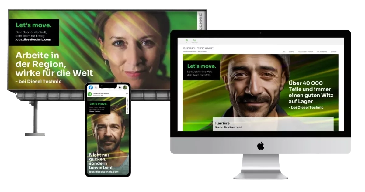 Visual mit Kampagnenmotiven für Diesel Technic